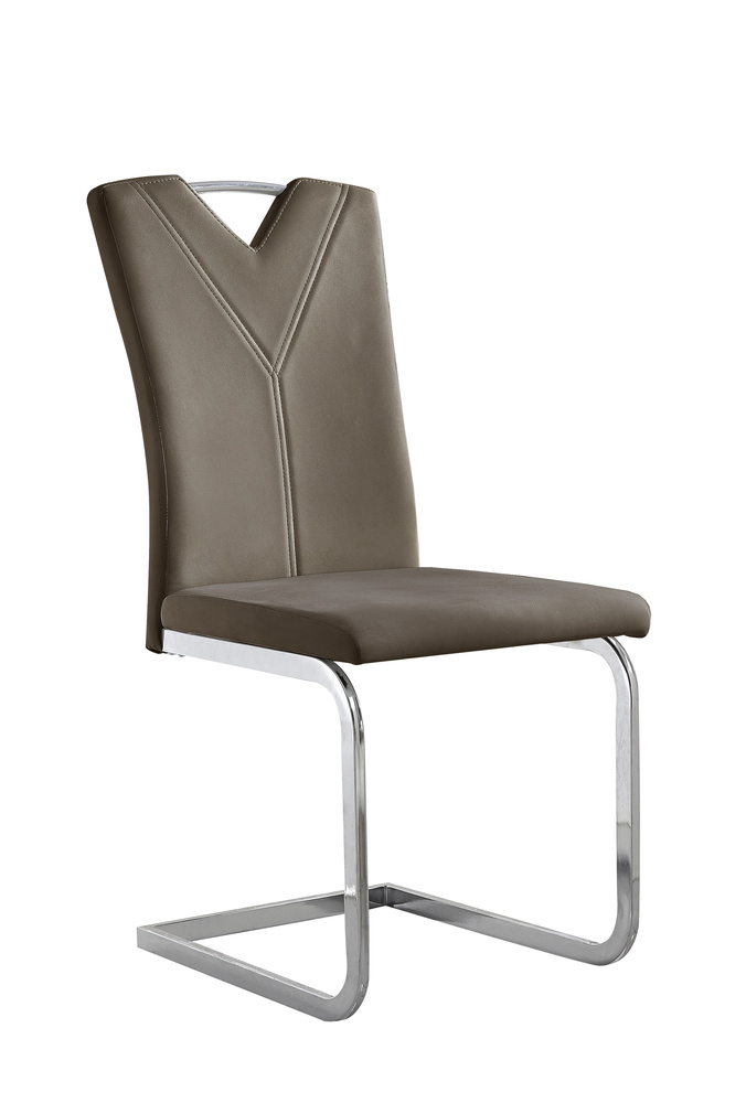 SALENTO 01 Cantilever chair metal chromed Artificial leather light brown (WG-001) B 44, H 99, T 58,5